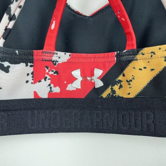 Under Armour Color Block Unpadded Black/Red/Yellow Sports Bra - Size XS - Picture 4 of 6